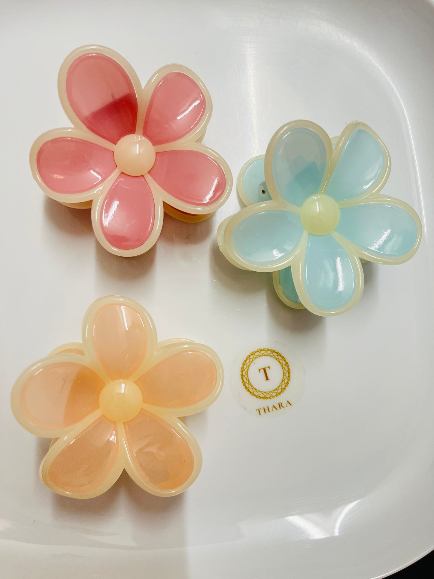 Water Color Flower Hair Clips – Medium