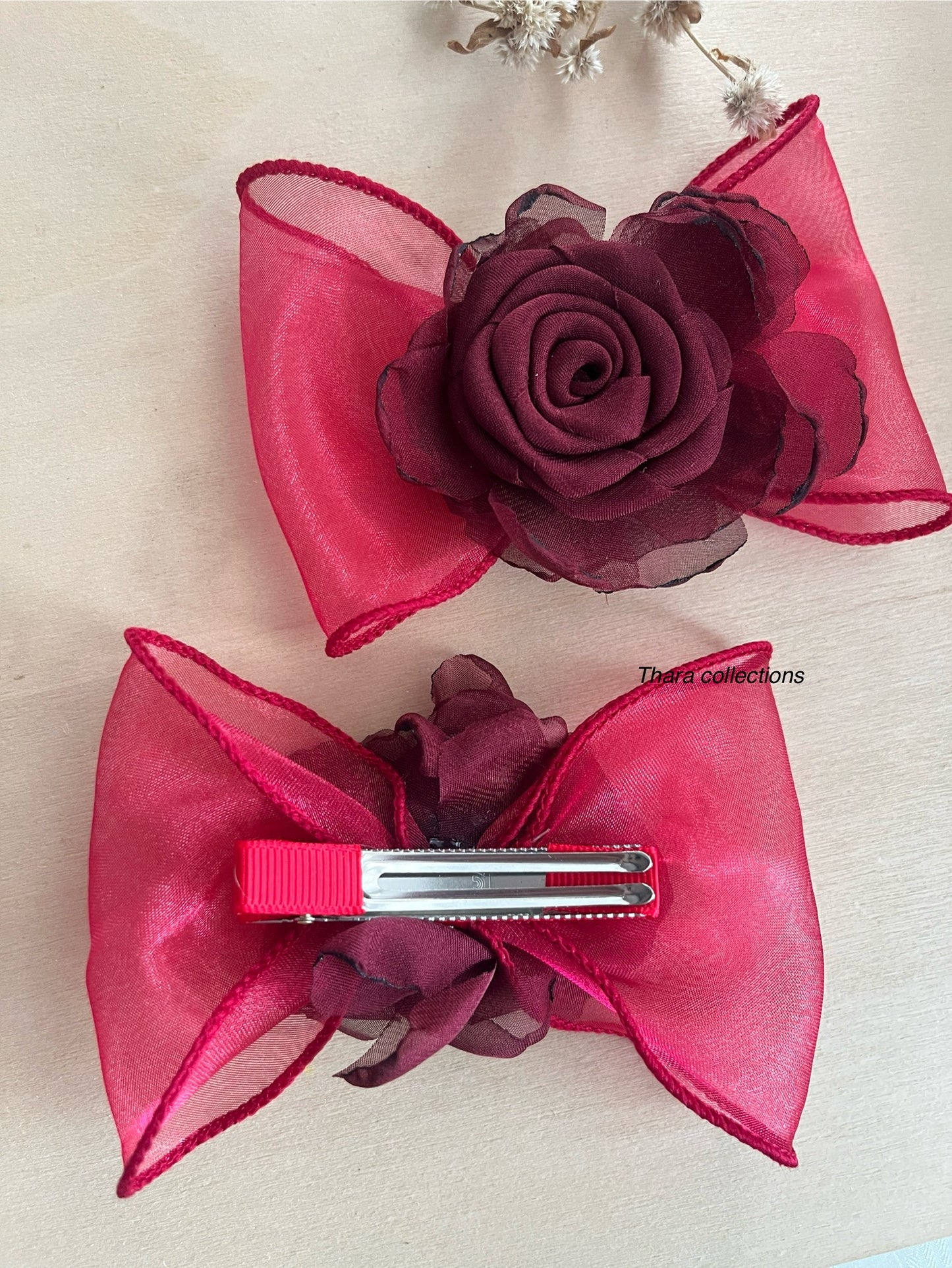 Elegant Rose Charm Hair Bows