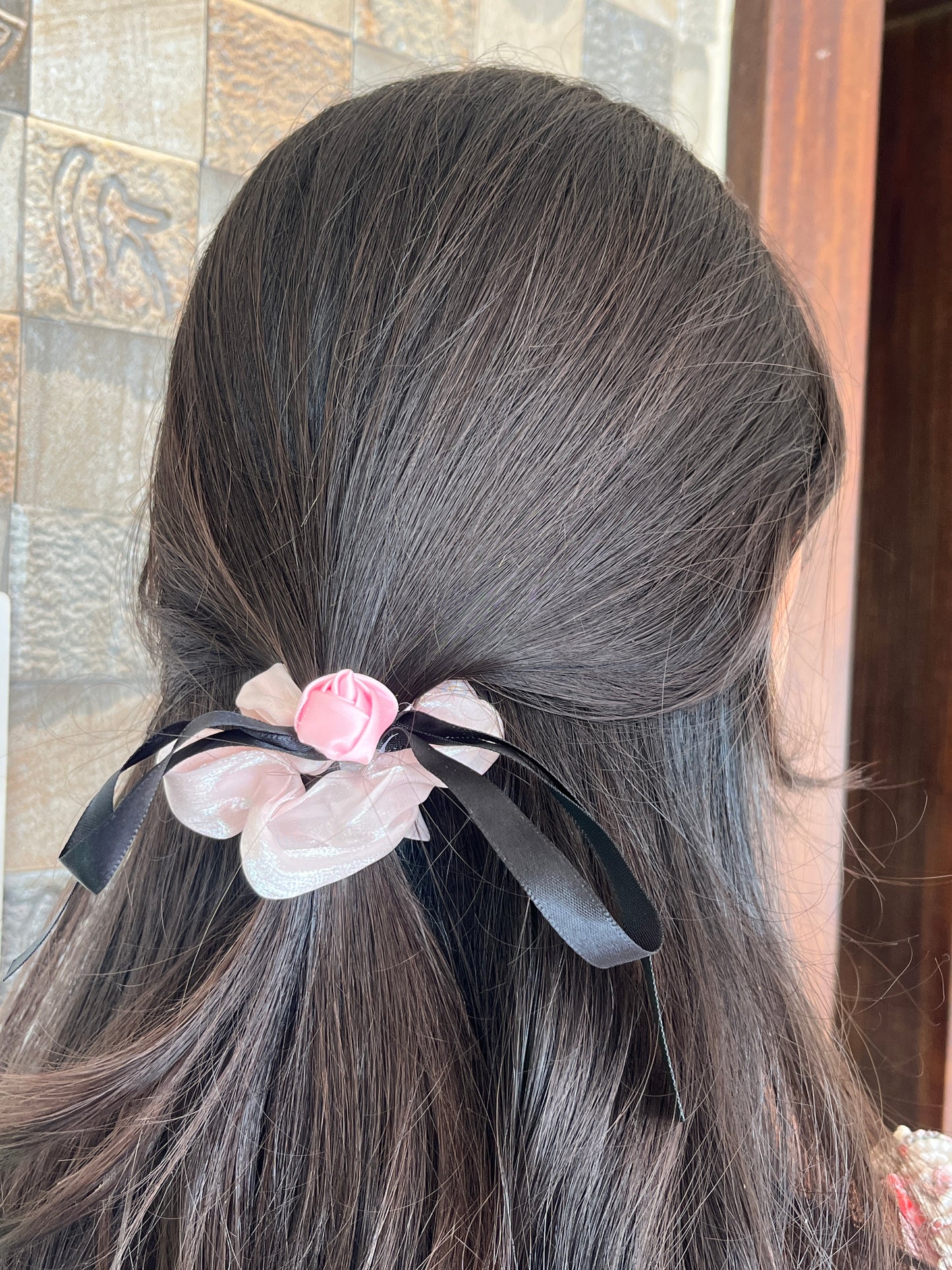 Rosebud Bow Hanging Scrunchie