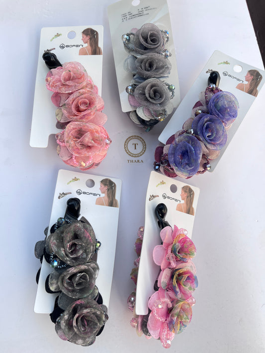 Triple Blossom Rose Lock HairClip