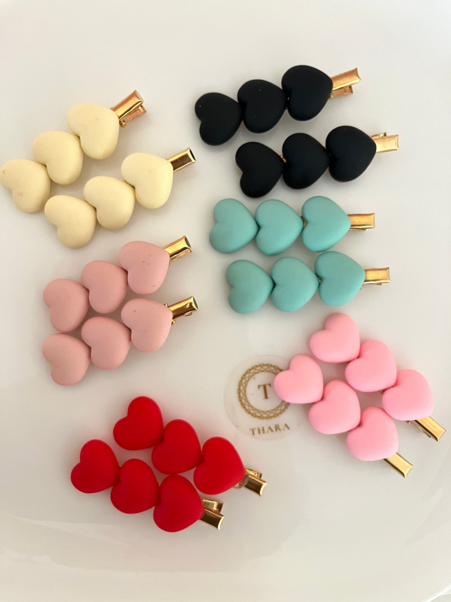 Heart shaded Korean Style Alligator HairClips