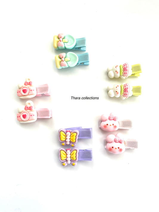 Playful Pastel Hair Clips - Set of 2