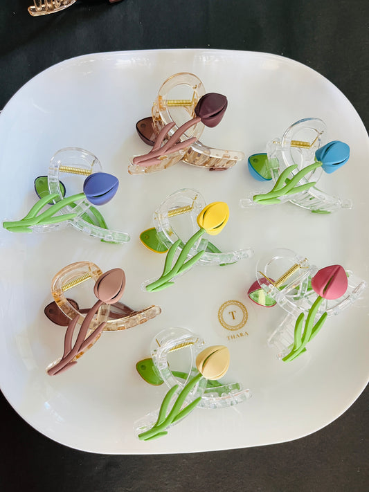 Lotus Bud Hair Claw Clip – Medium Size