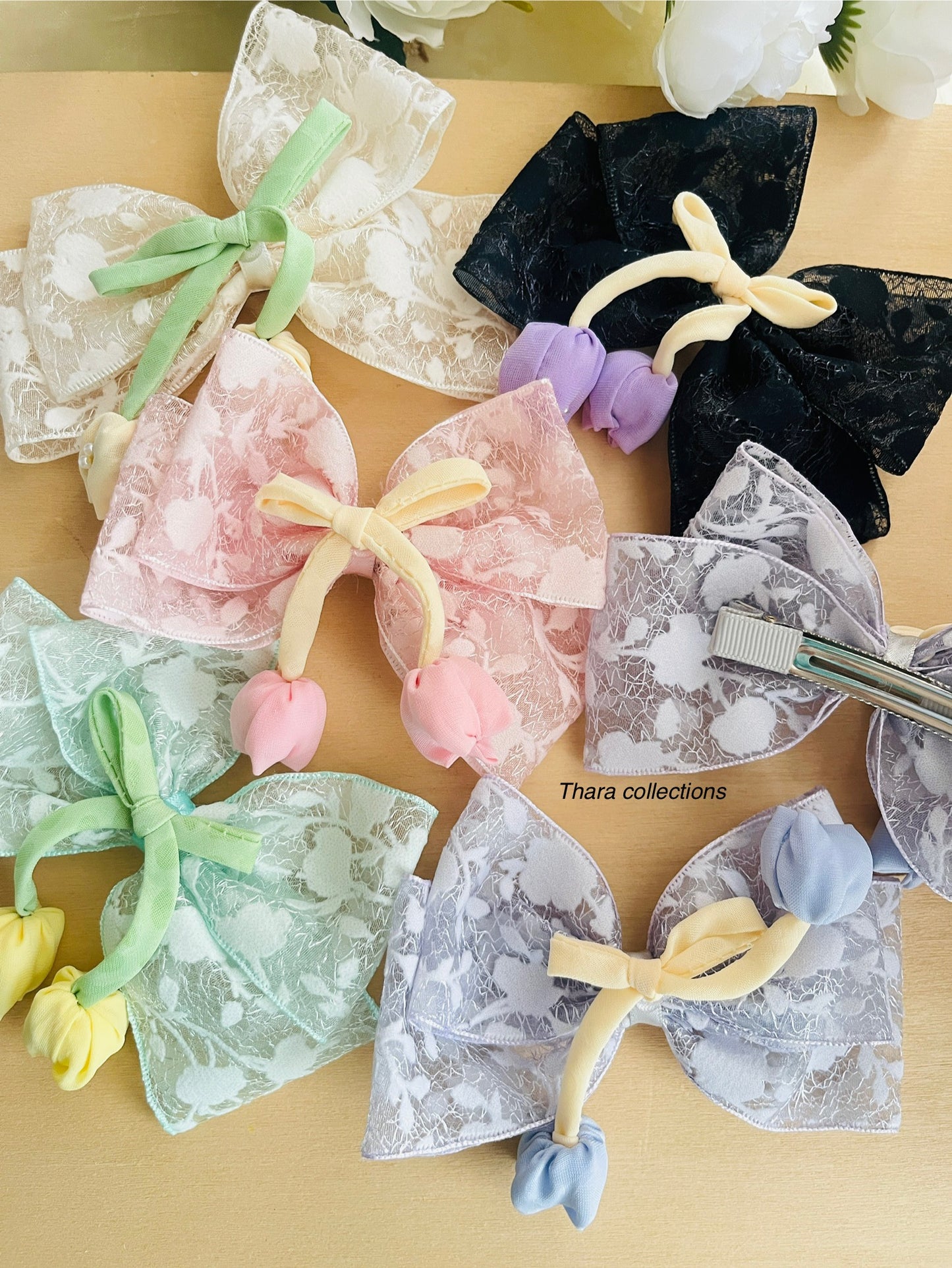Tulip Hair Bow Clip - Mini