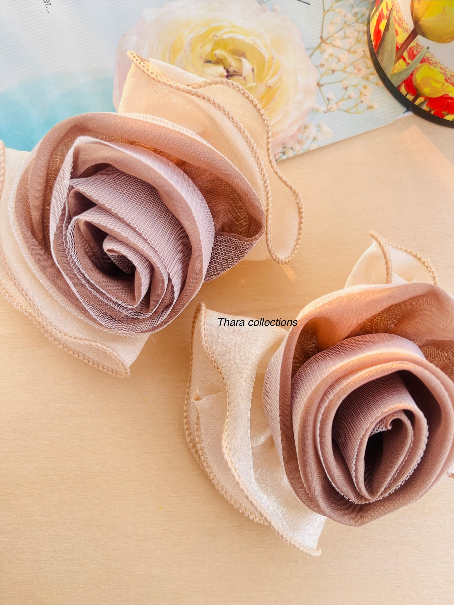 Elegant Rose Bloom Hair Clips