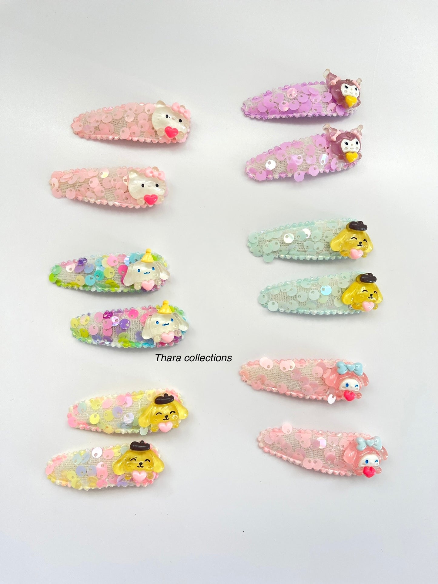 Sequin Character Tic Tac Clips – set of 2