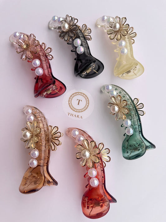 Pearl Bloom Banana Hair Clip