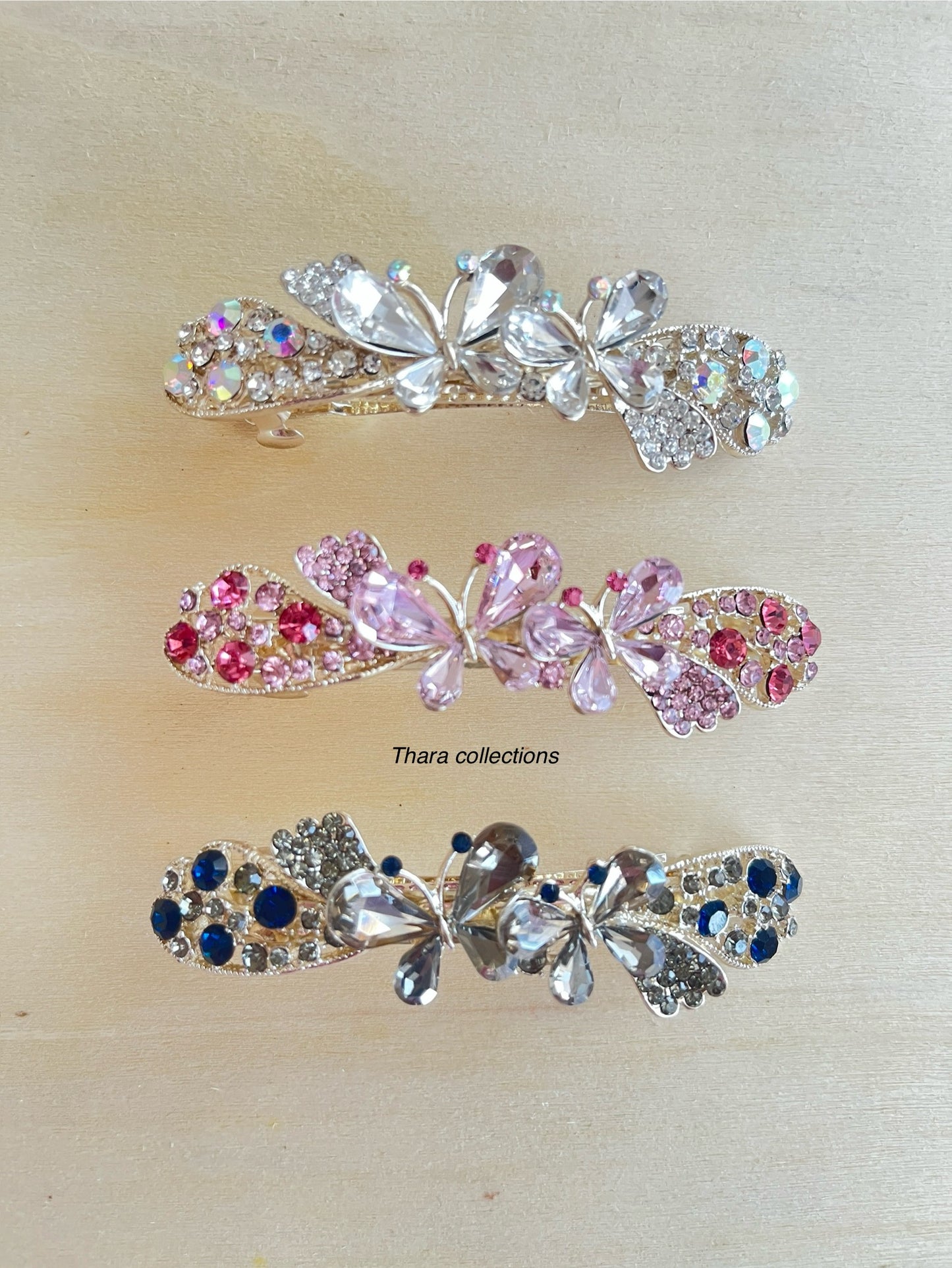 Sparkling Butterfly Crystal Hair Barrette