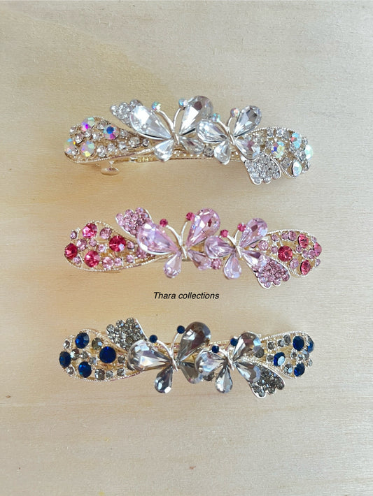 Sparkling Butterfly Crystal Hair Barrette