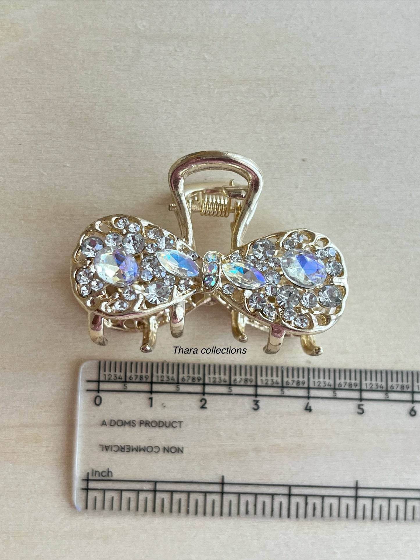 Elegant Gold-Tone Crystal Hair Claw Clips