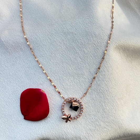 Kiyu Ziyu Minimal Butterfly Pendant RoseGold Chain - Exclusive Collection