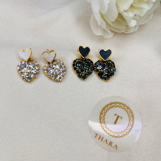 Heart Drop Earrings - Golden