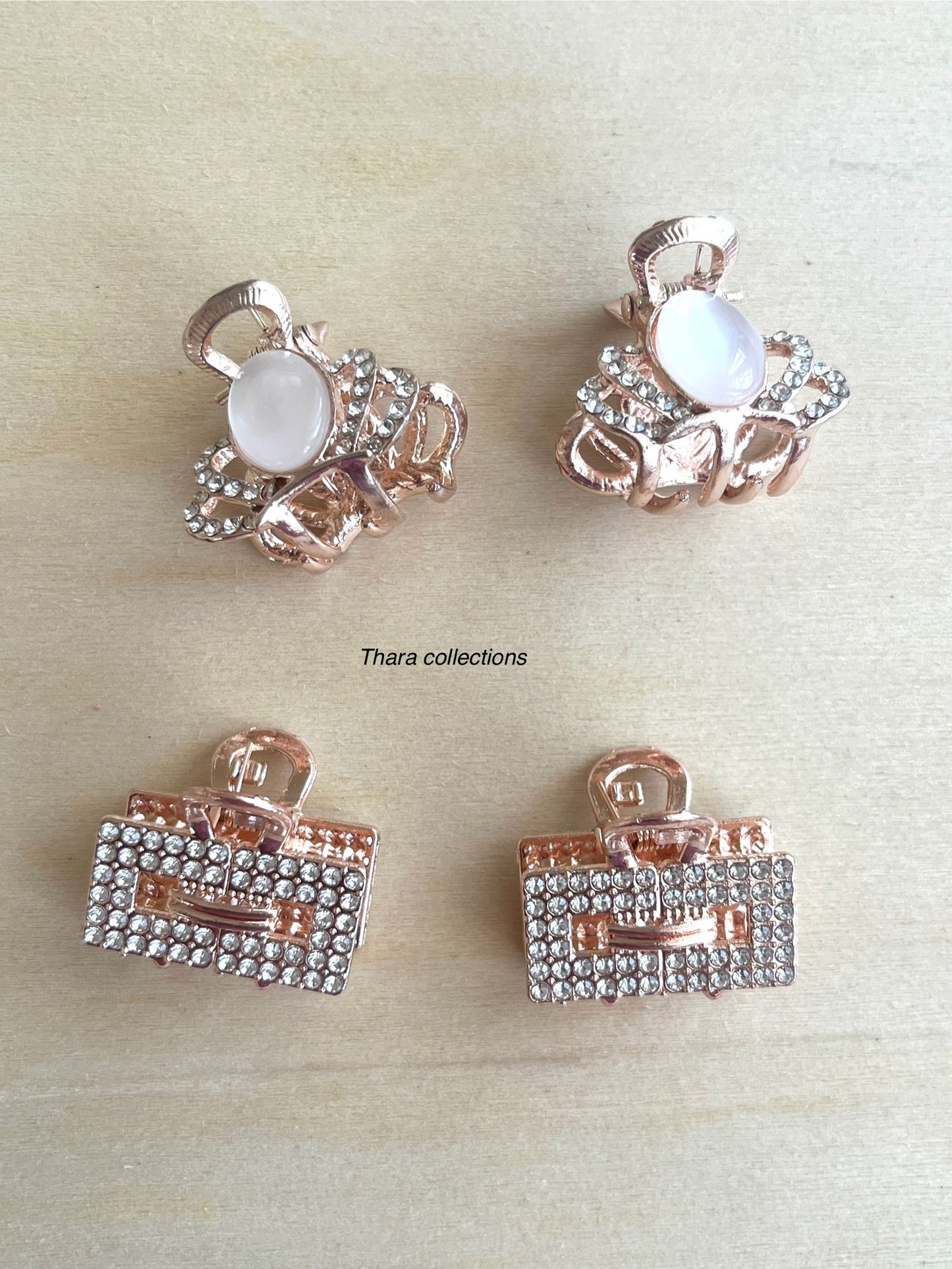 Rose Gold Glam Hair Claw Clip Set of 2