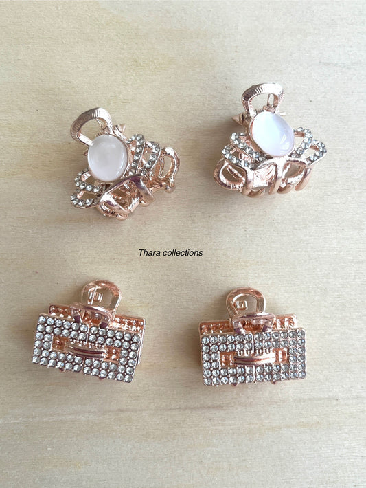 Rose Gold Glam Hair Claw Clip Set of 2