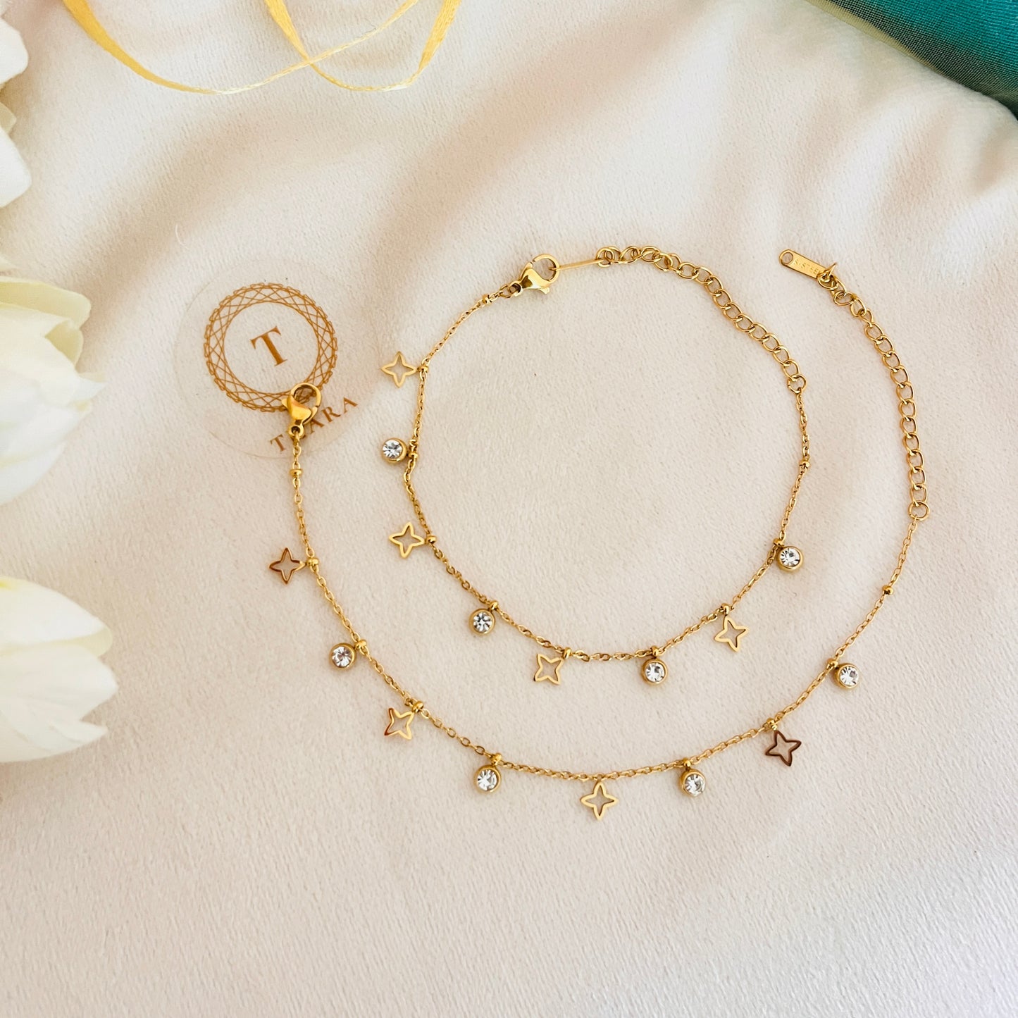 Twinkle Star Charm Anklet - Adjustable Size