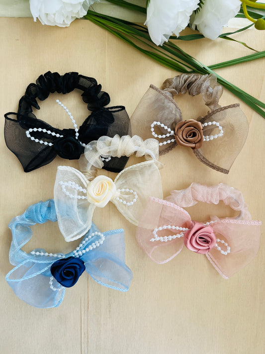 Budrose Pearl bow Scrunchie