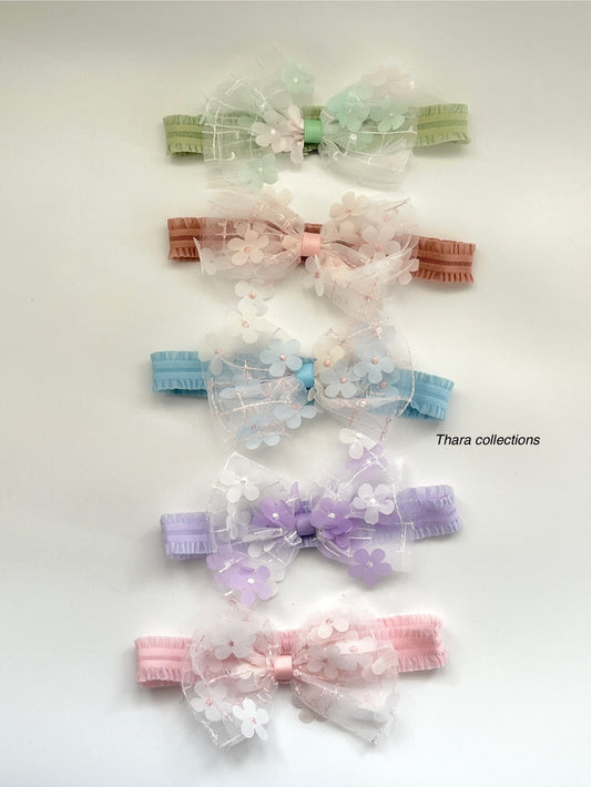 Floral Dream Bow Headband – Soft & Elegant