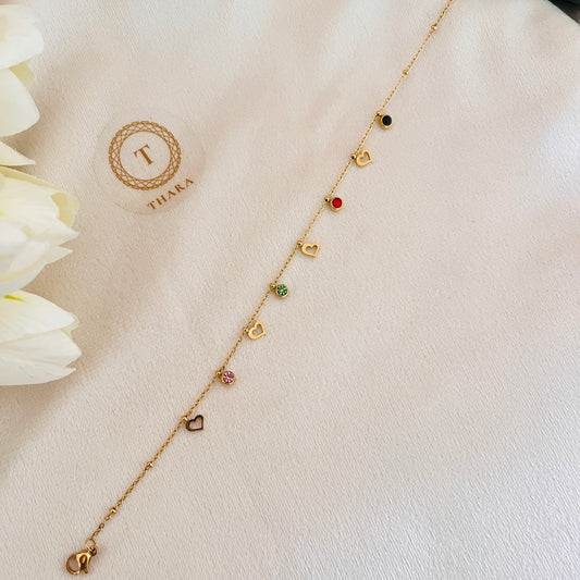 Heart Charm Minimal Anklet