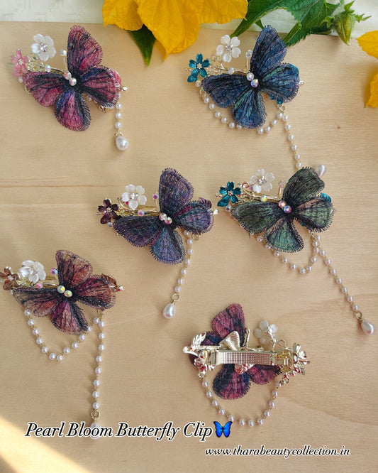 Pearl Bloom Butterfly Hair Clip