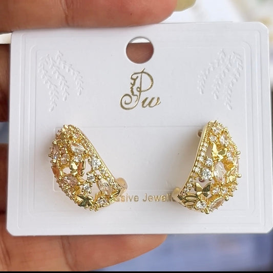 Classic Gold Textured Statement Studs