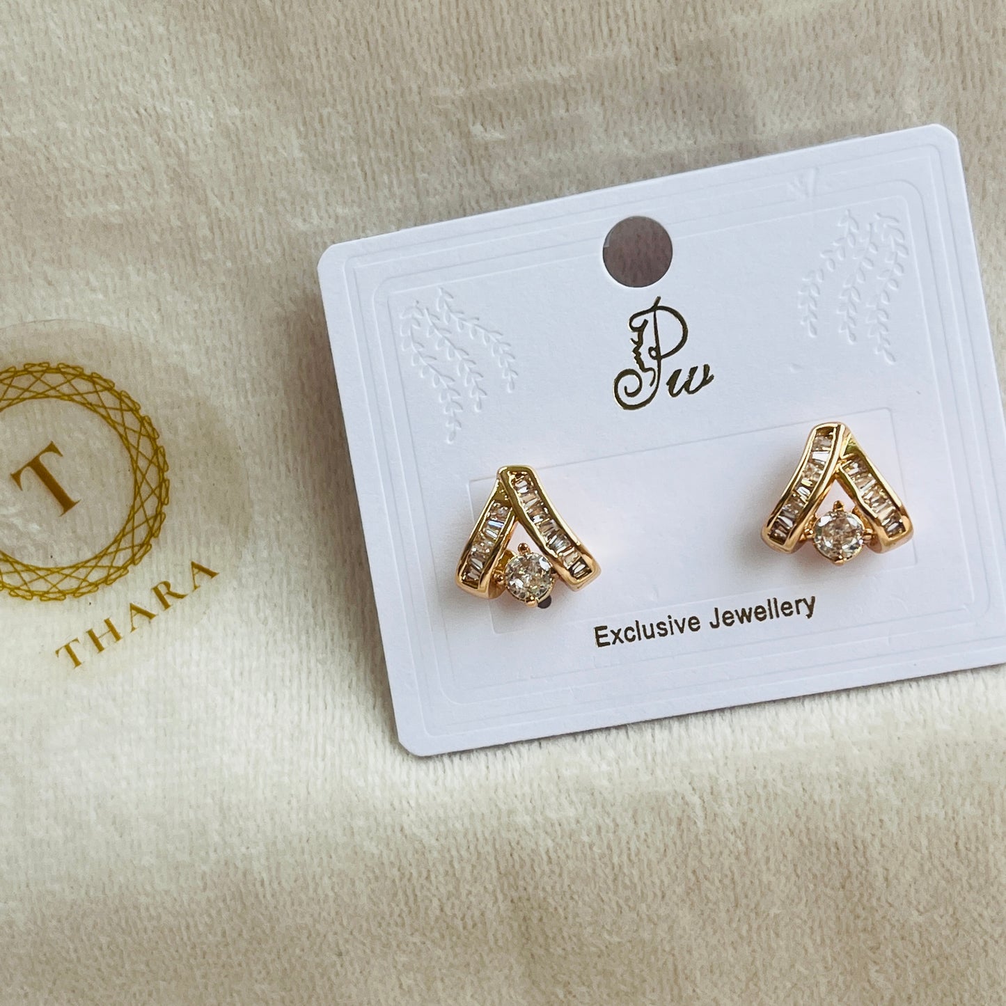 Geometric Rose Gold Stud Earrings | Minimal Style