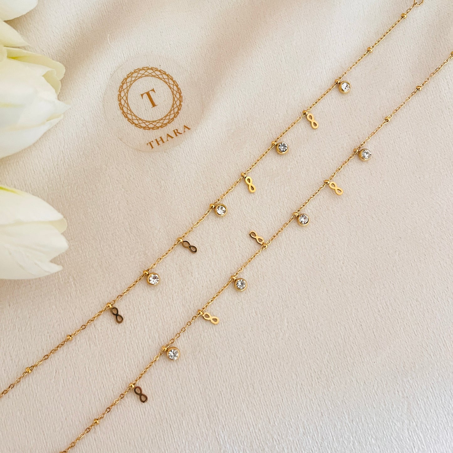 Infinity Charm Minimal Anklet - Adjustable