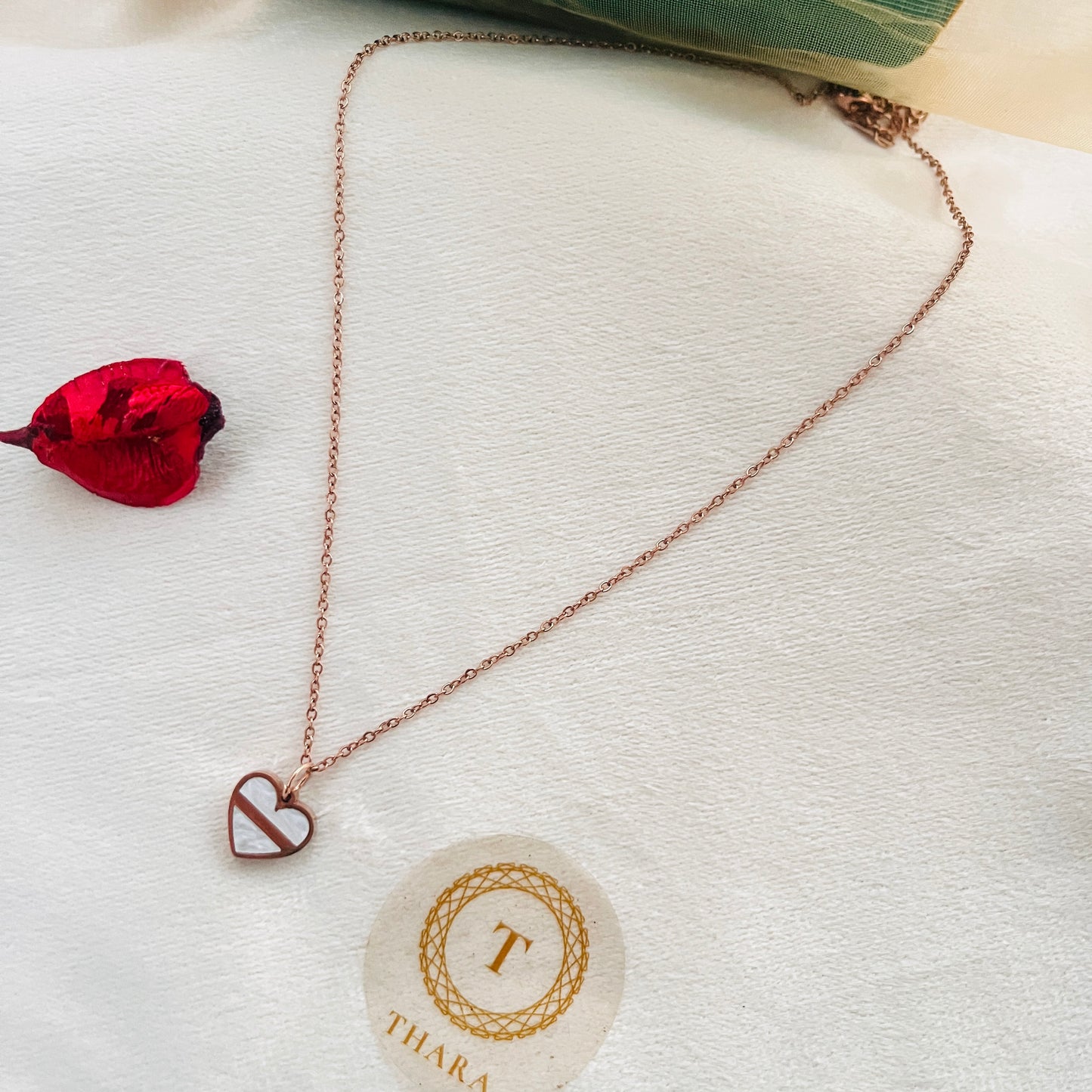 Dual side Pendant RoseGold Chain - Heart 1