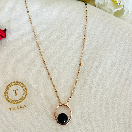 Kiyu Ziyu Oval Pendant Rose Gold Chain - Exclusive Collection