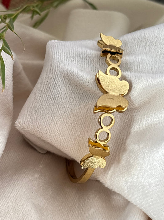 Triple Golden Butterfly Antitarnish Kada