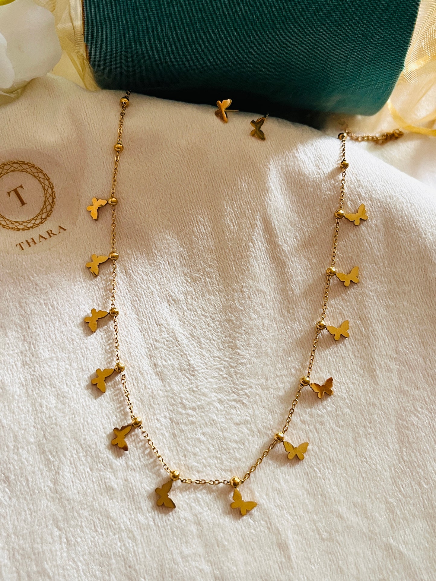 Antitarnish Butterfly Charms Necklace