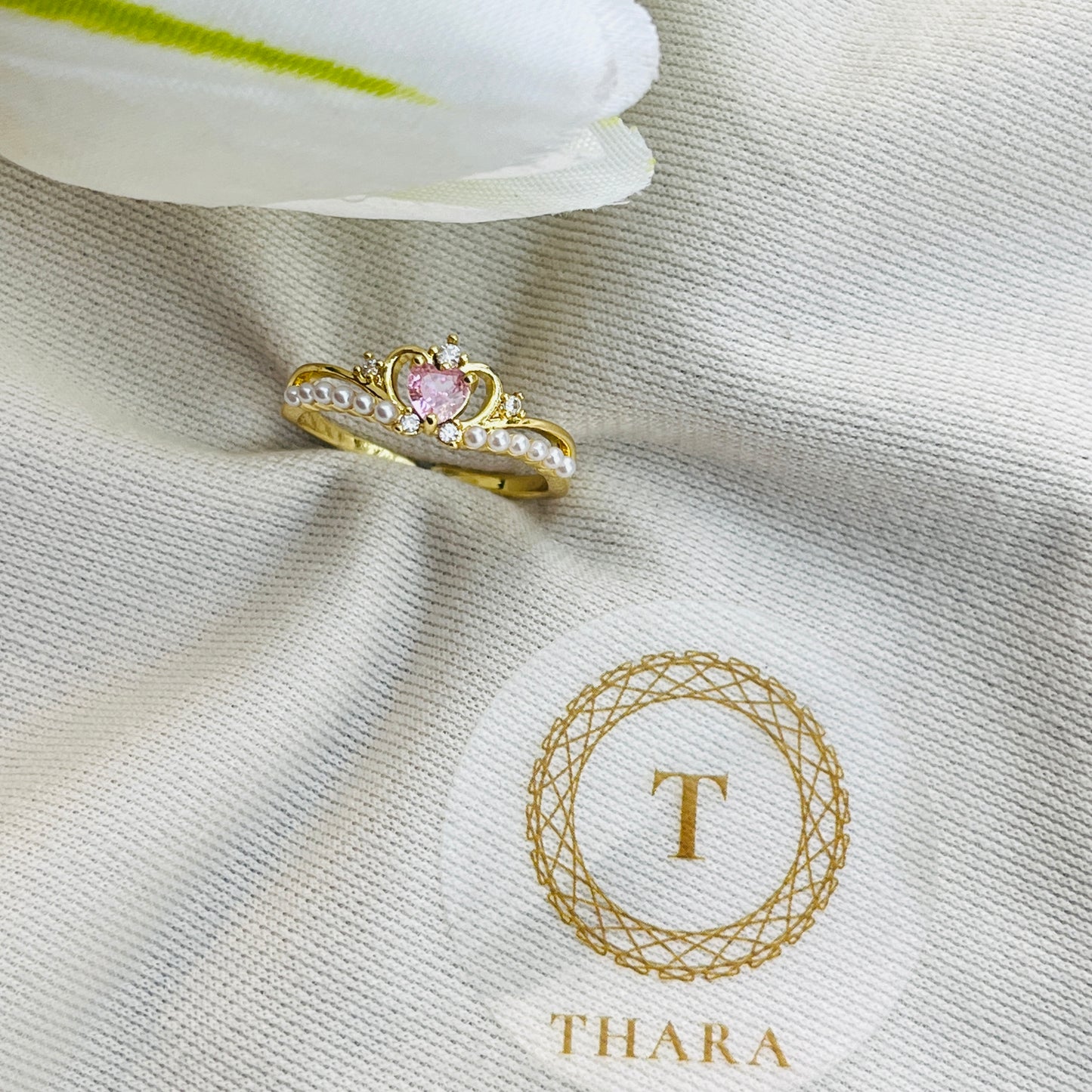 Pink Crown Antitarnish Rings