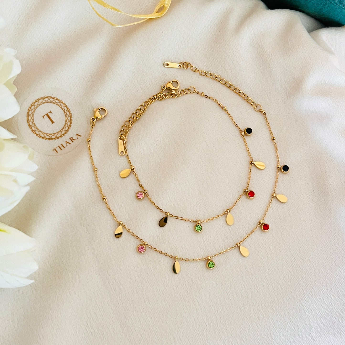 Dainty Drops Charm – Adjustable Minimal Anklet