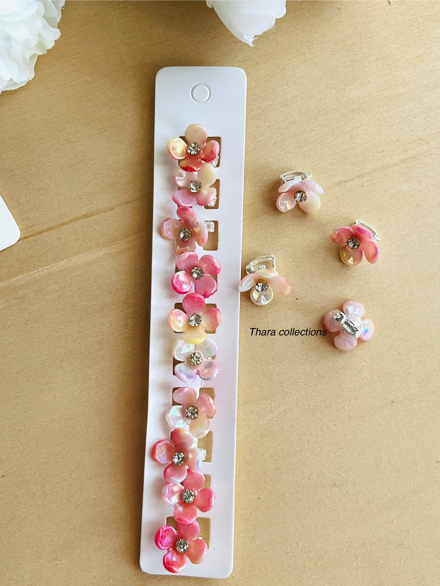 Glossy Blossom Mini Hair buckle Clips – Set of 10