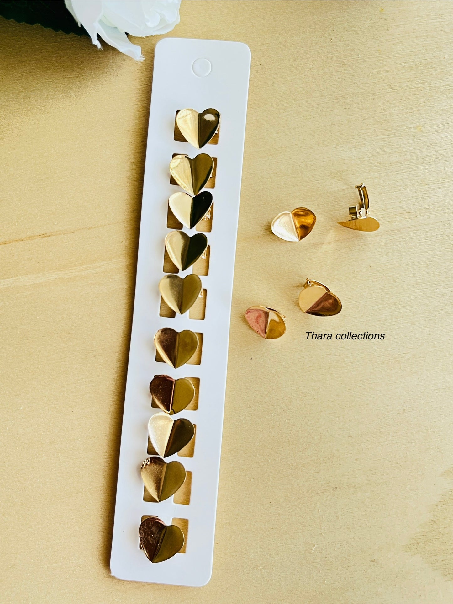 Golden Heart Sparkle Hair Clips – Pack of 10