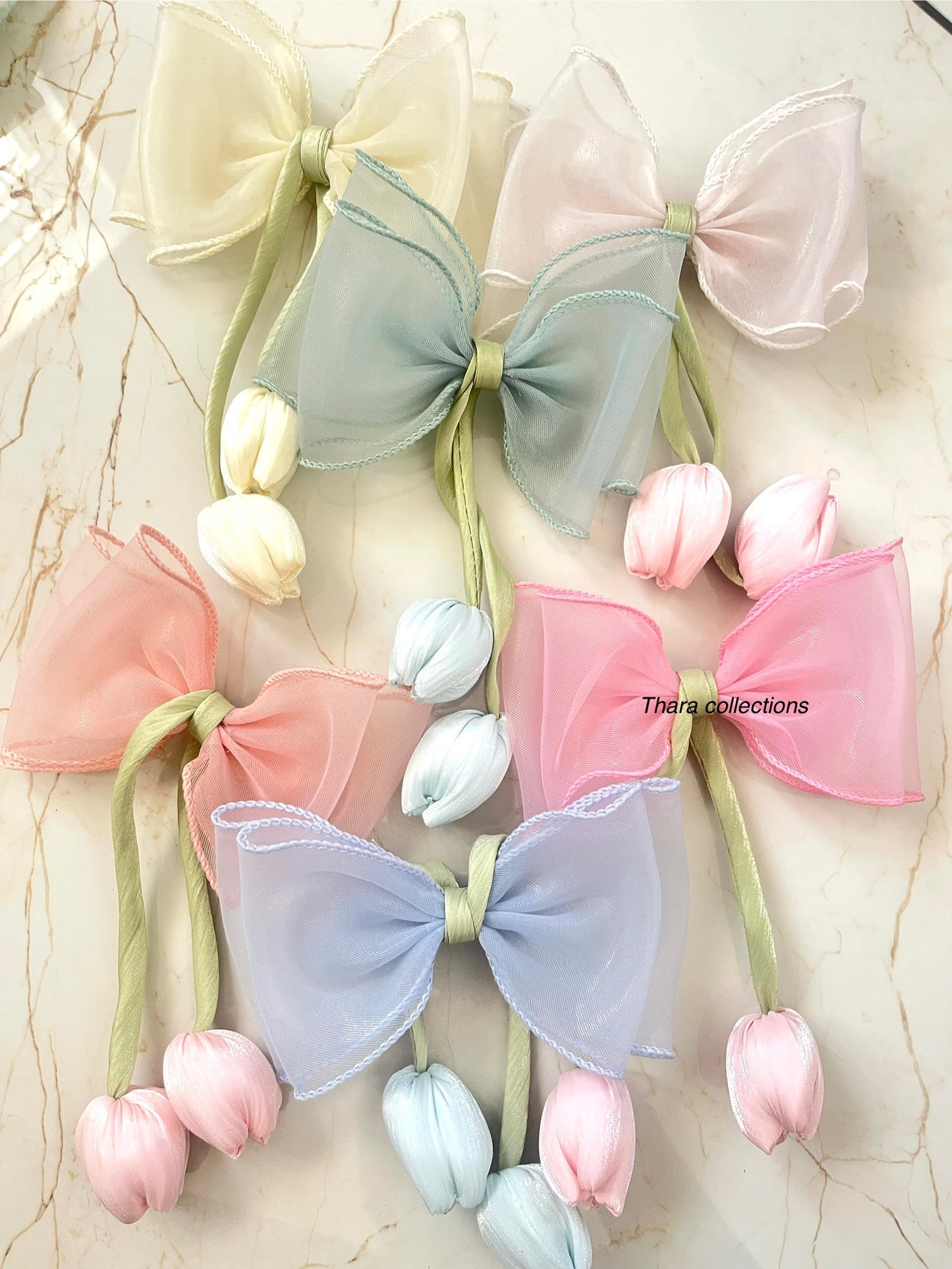 Tulip Bow Hair Clip - Pastel Colors