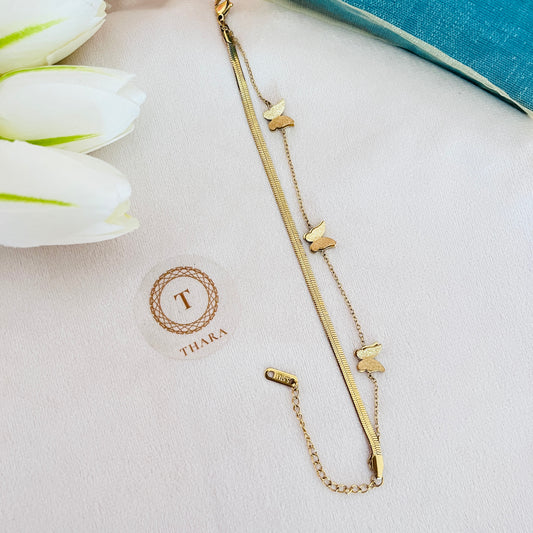 Butterfly layered Chain Bracelet