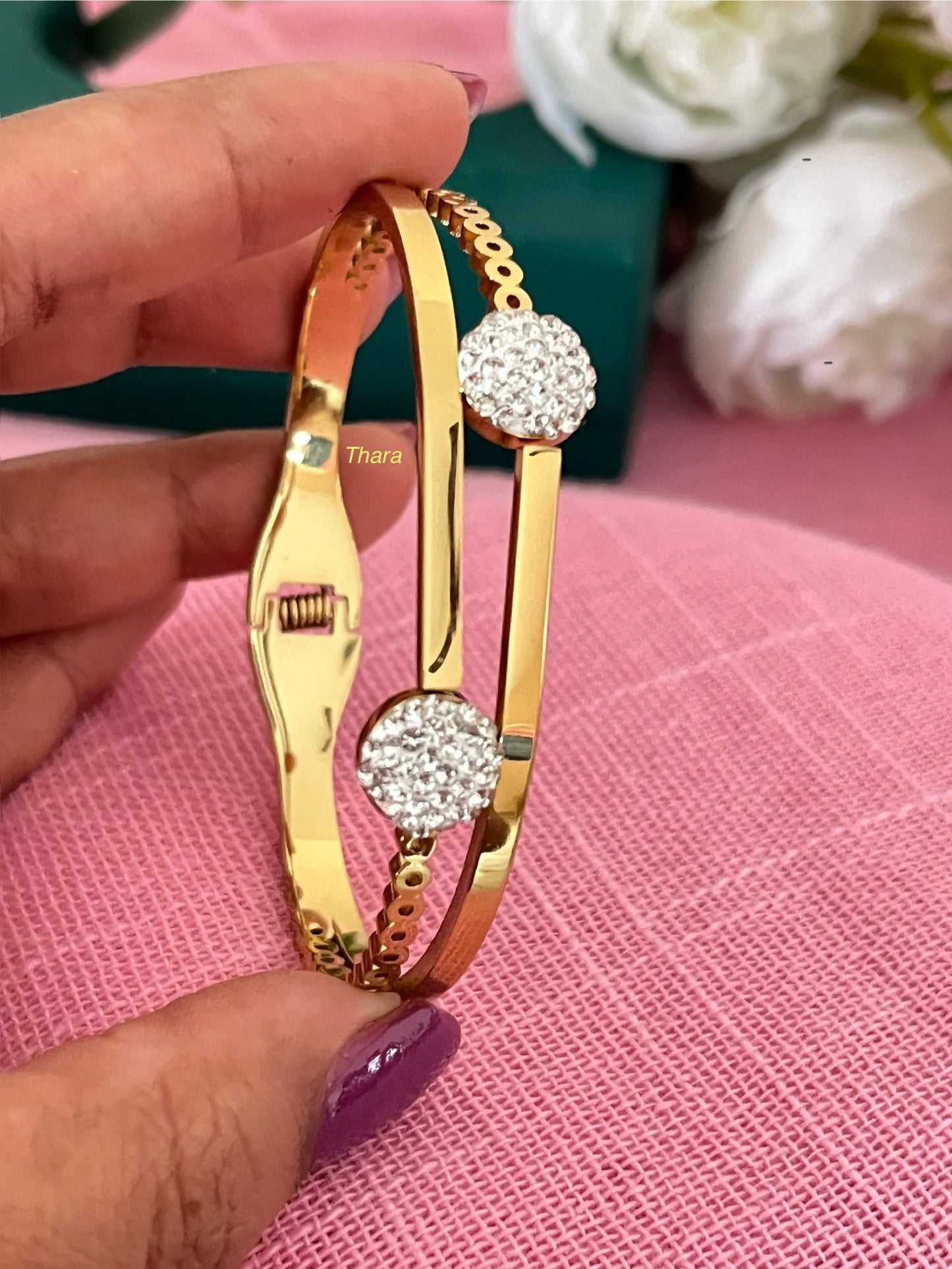 Dual Spark Antitarnish Kada – Diamond Cluster Design