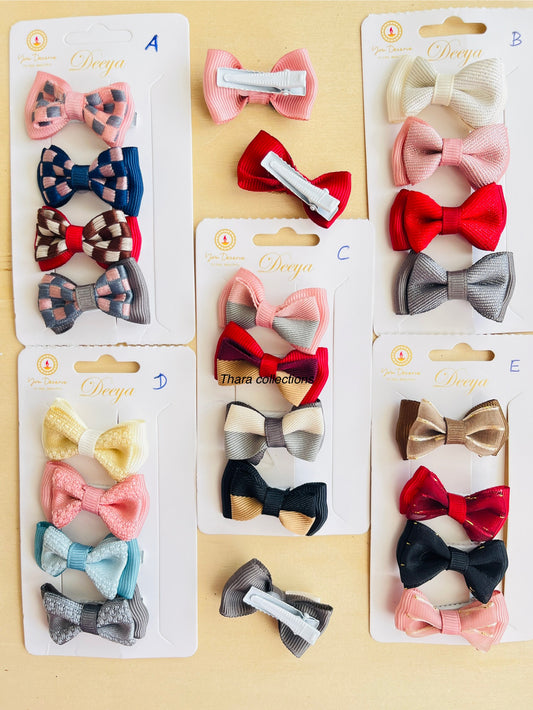 Bow Hair Clips - Elegant and Chic ( Pack of 4)