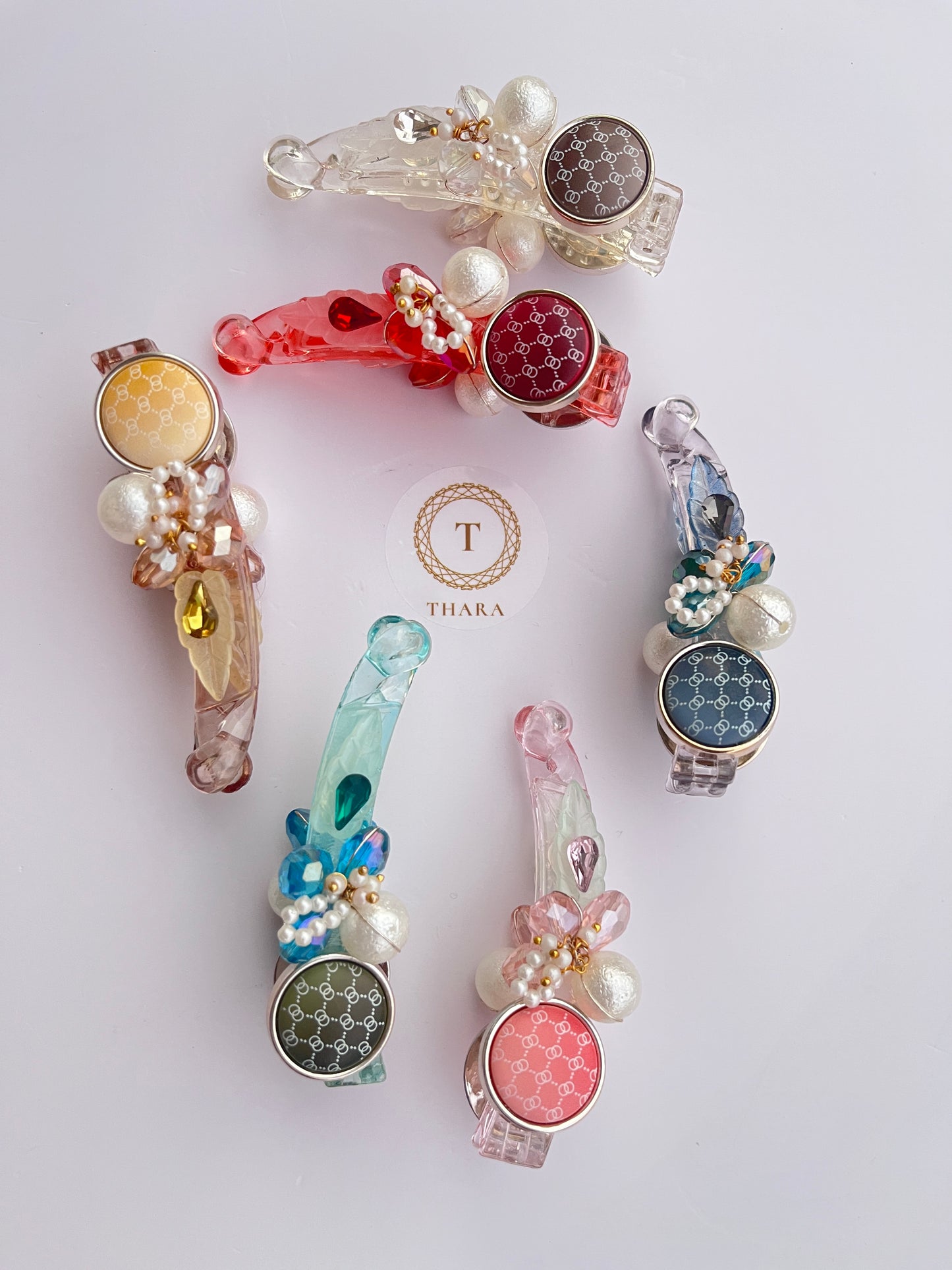 Luxe pearl charm Banana clip