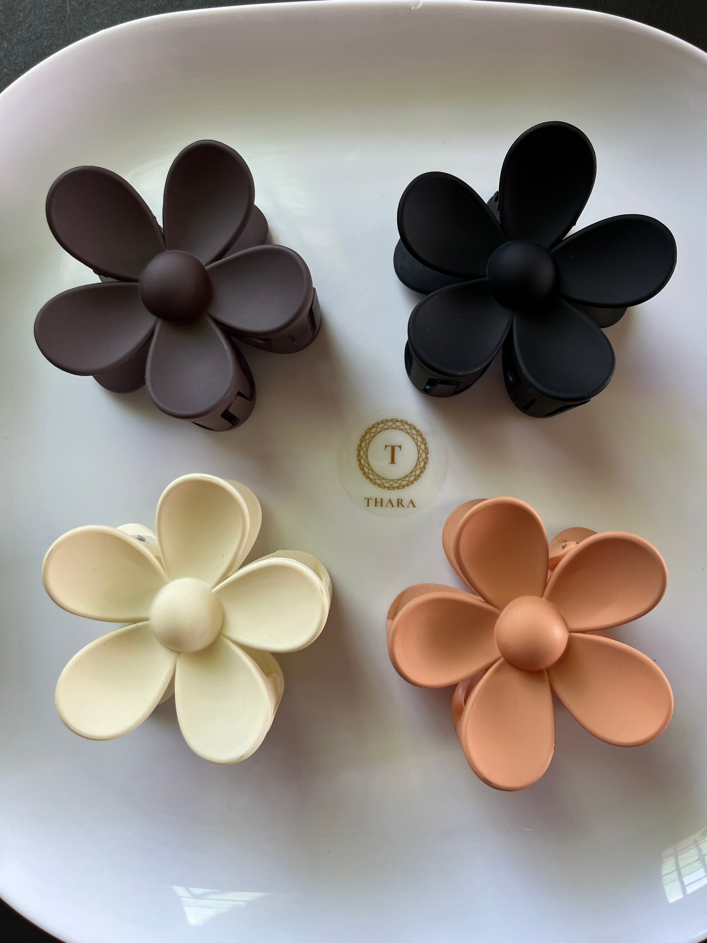Matte Flower Hair Clips –  Big