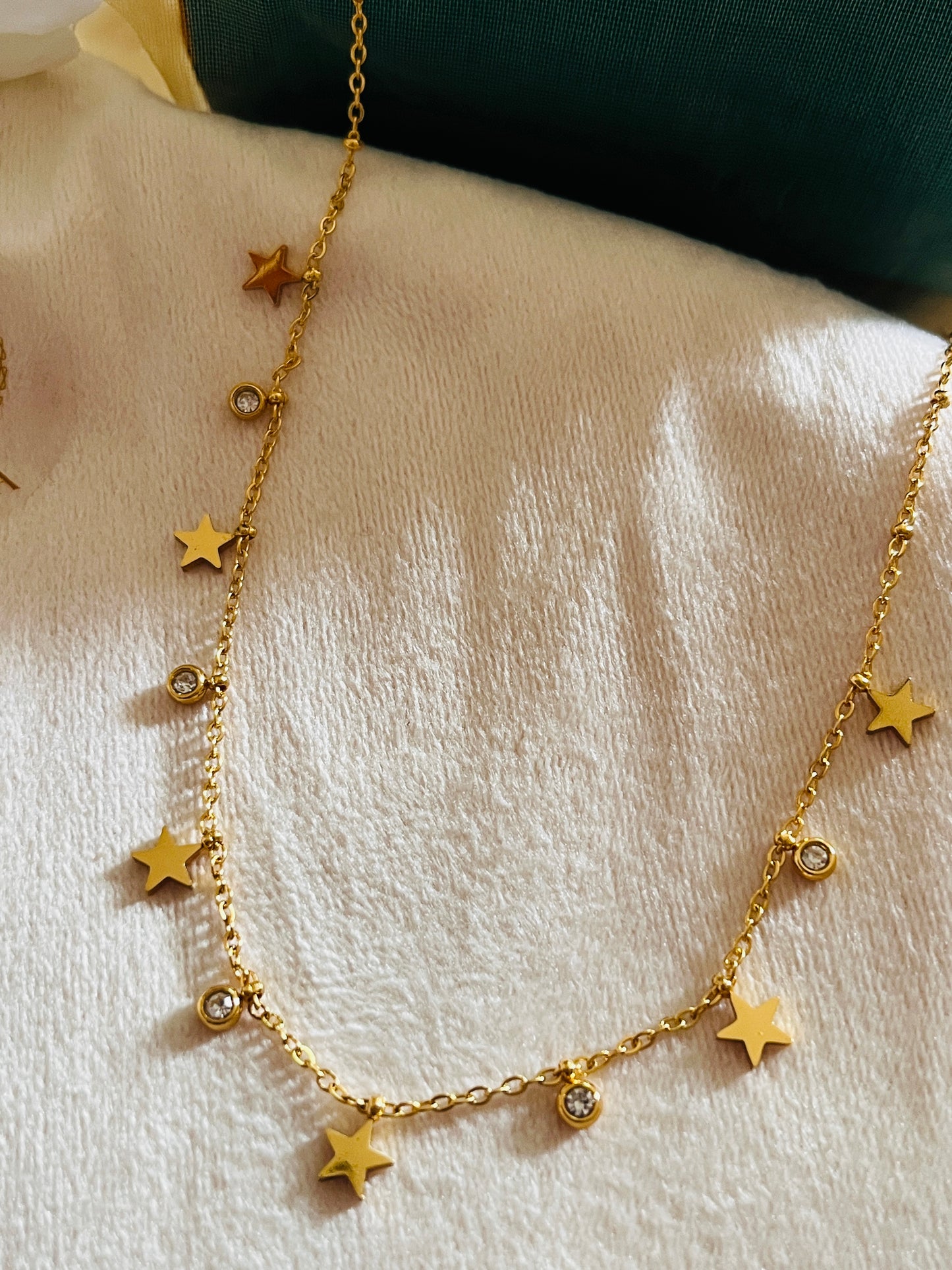 Antitarnish Star Stone Charm Necklace