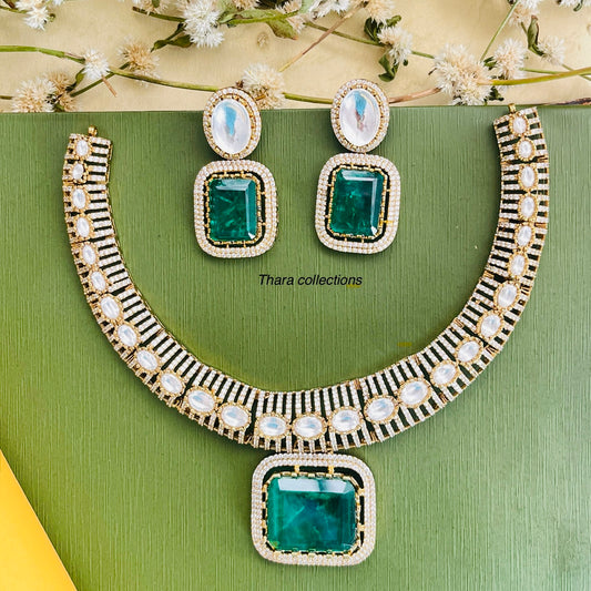 Emerald Radiance Kundan Necklace Set