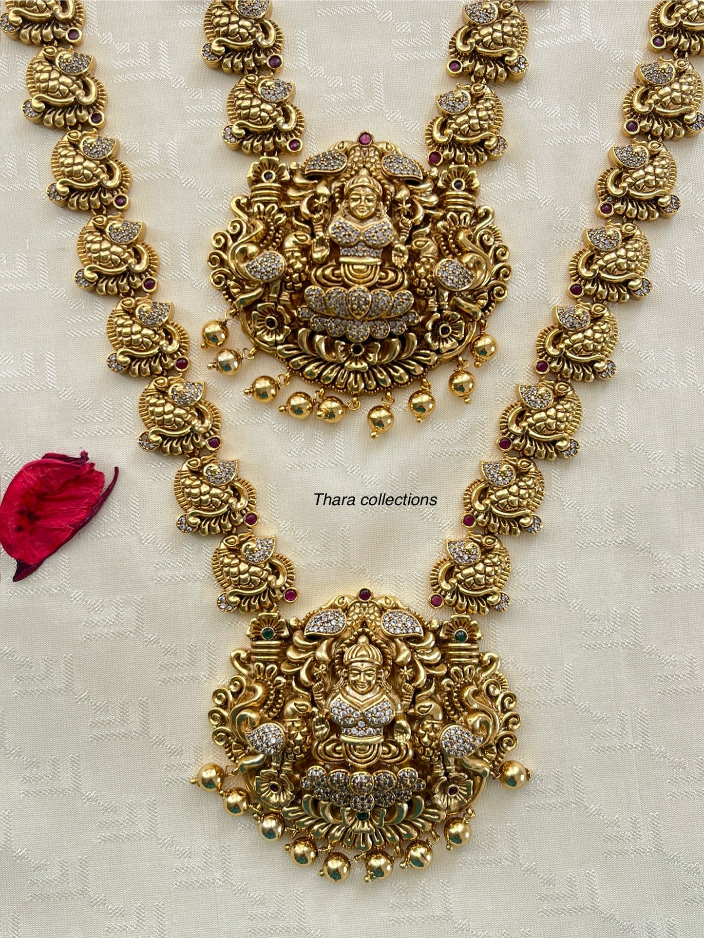 Traditional Goddess Lakshmi Semi Bridal Set – Gold Plated