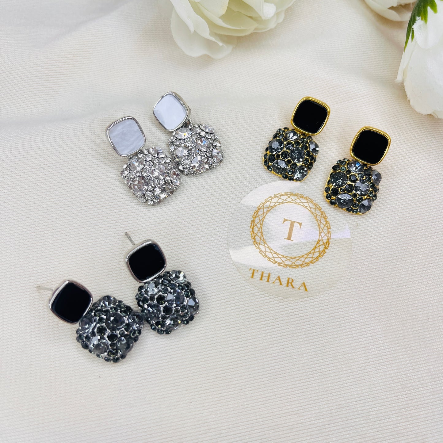 Radiant Square Dangle Earrings