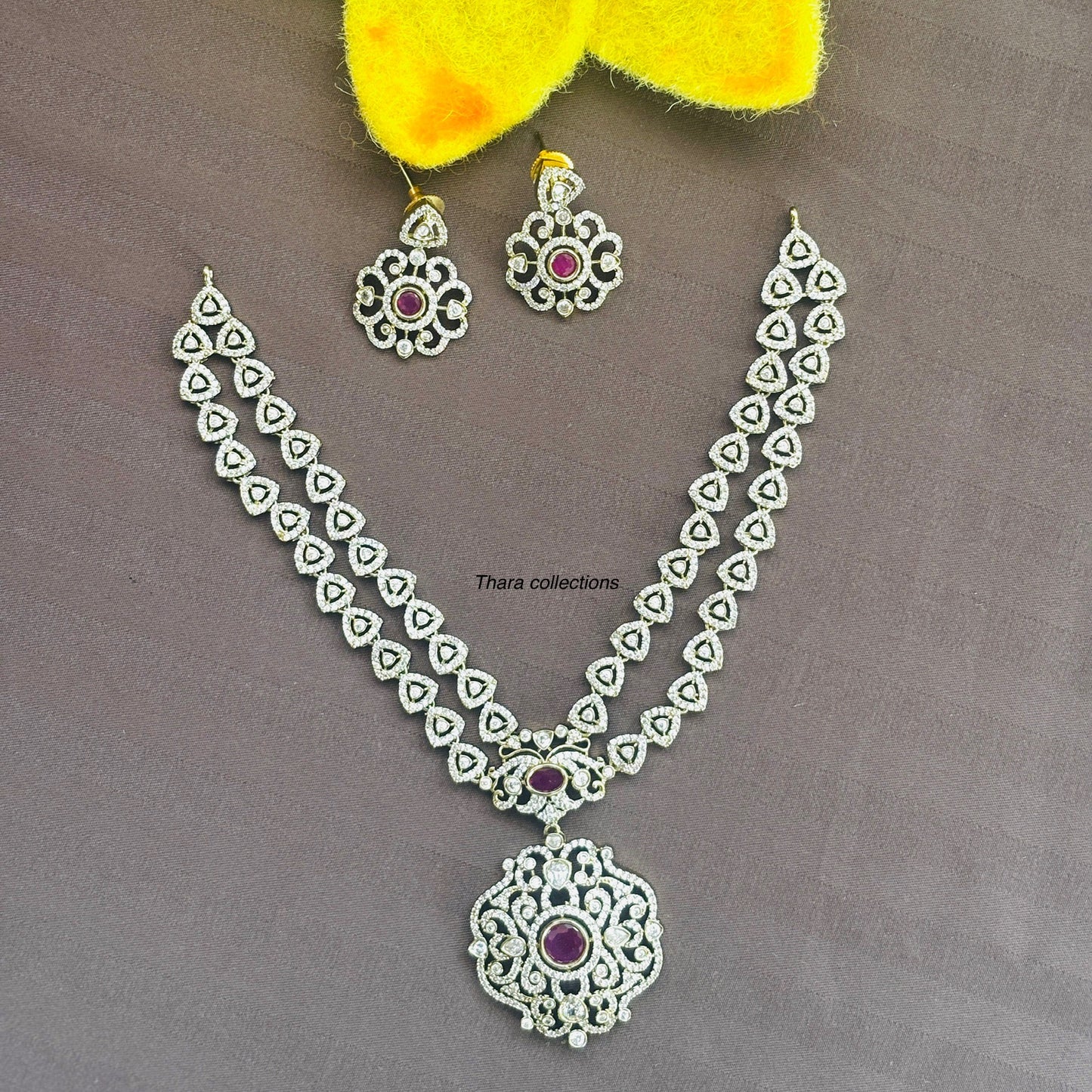 Luxe Sparkle CZ Diamond Bridal Necklace Set