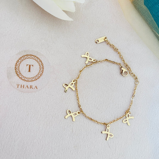 Elegant Bow Charm Chain Bracelet