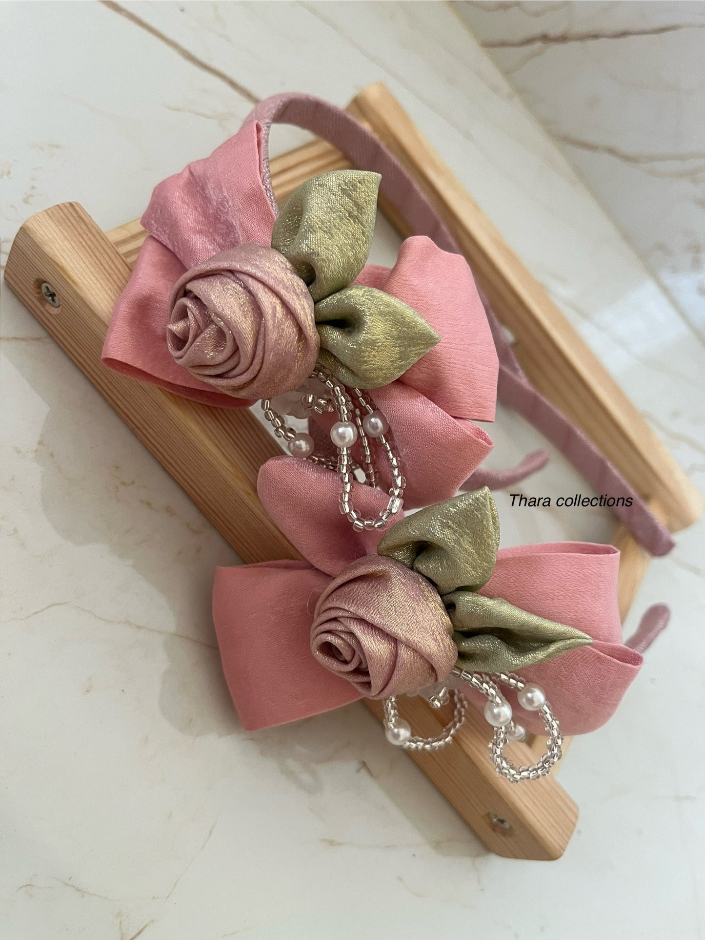 Floral Pearl Embellished Headband – Rose Garden Edition