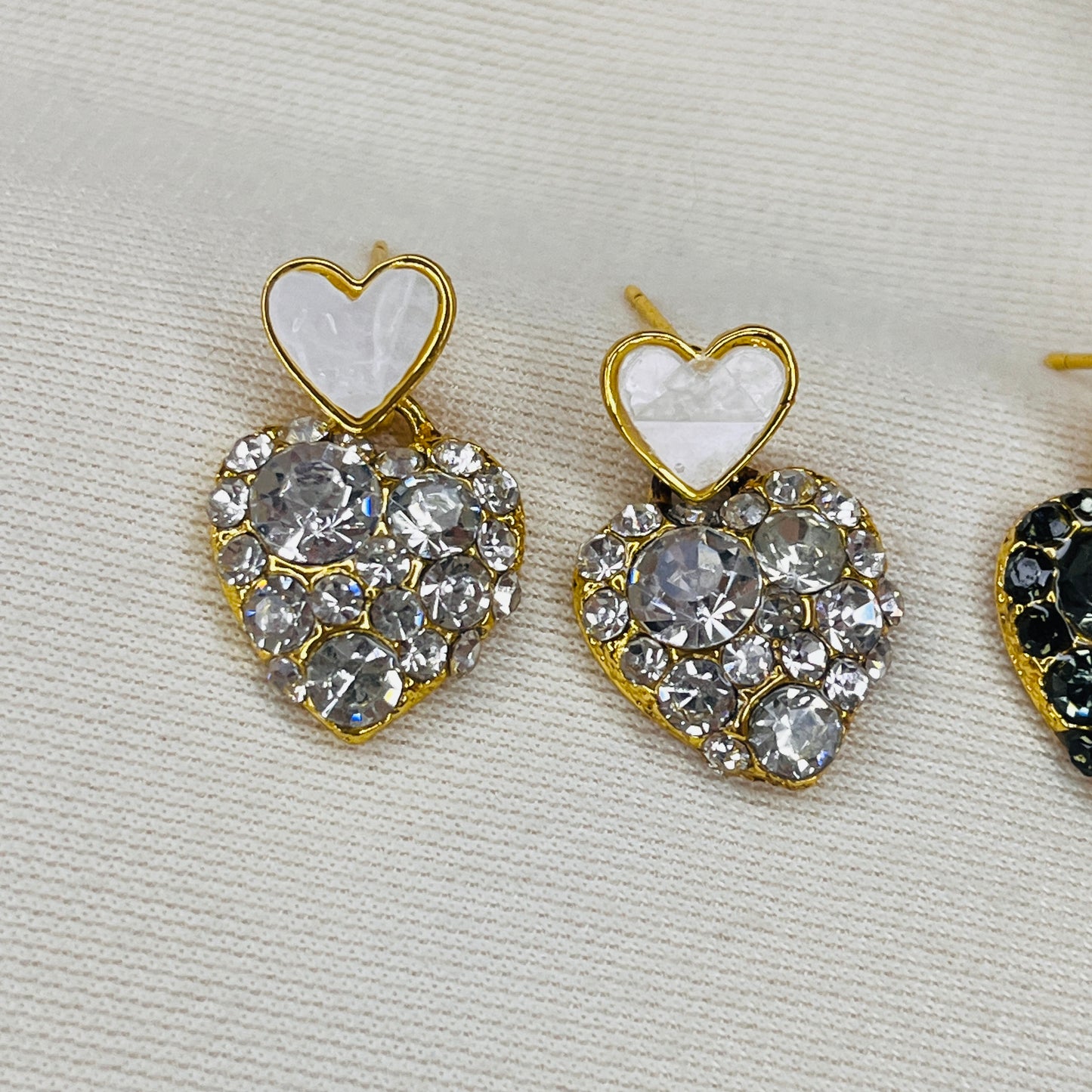 Heart Drop Earrings - Golden