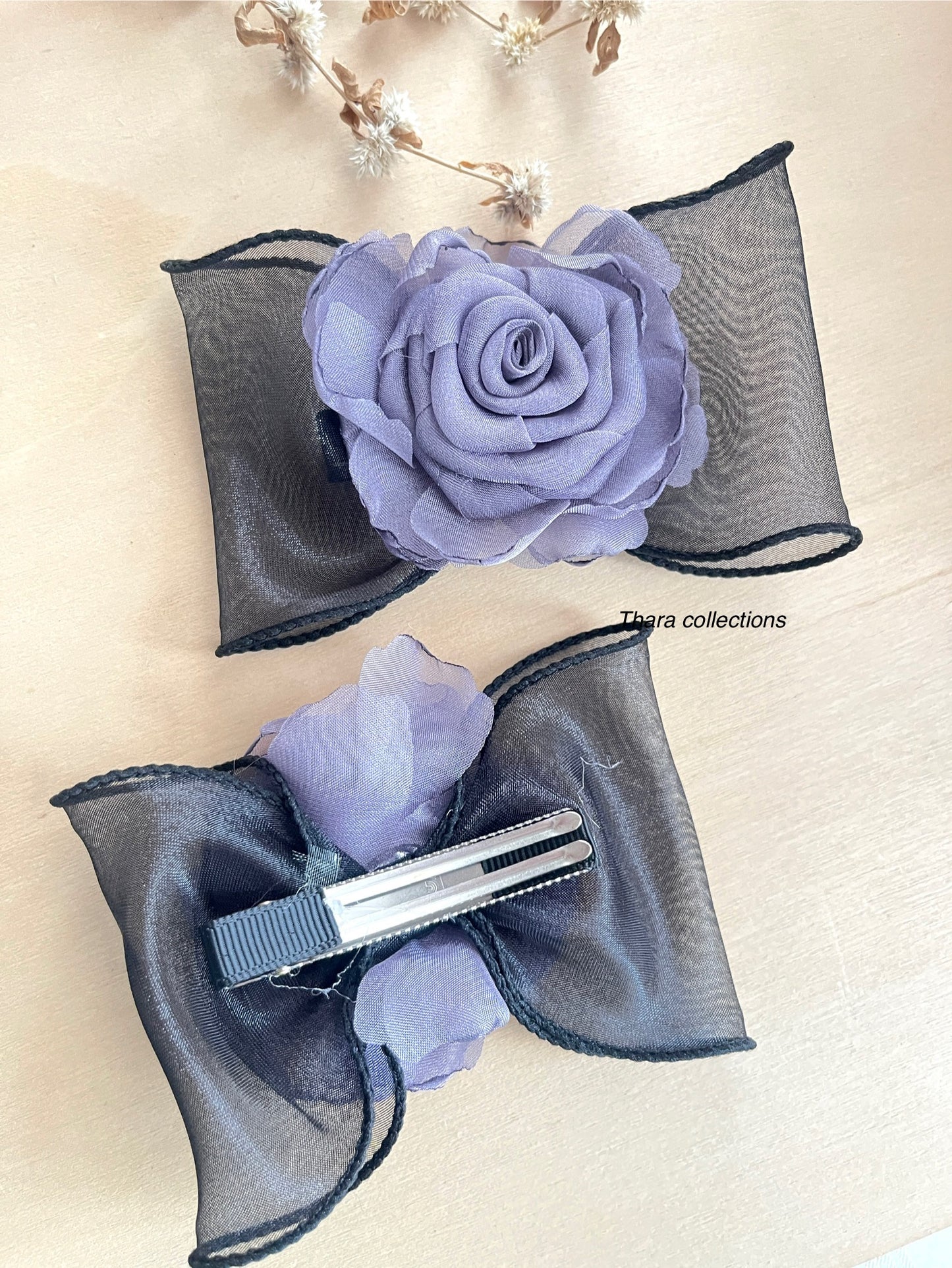 Elegant Rose Charm Hair Bows
