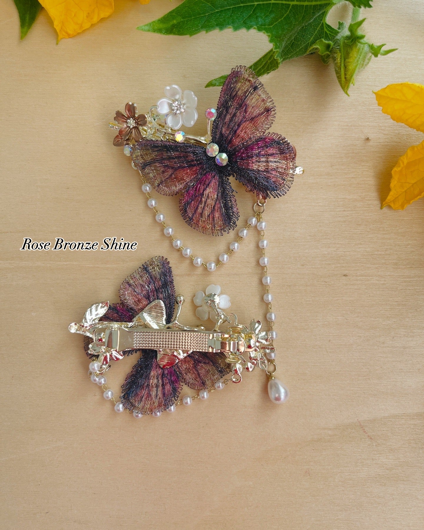 Pearl Bloom Butterfly Hair Clip